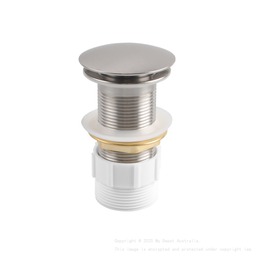 32/40mm Brushed Nickel Mushroom Solid Brass Basin Pop Up Waste without Overflow