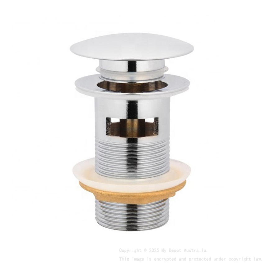 32/40mm Chrome Mushroom Solid Brass Basin Pop Up Waste with Overflow