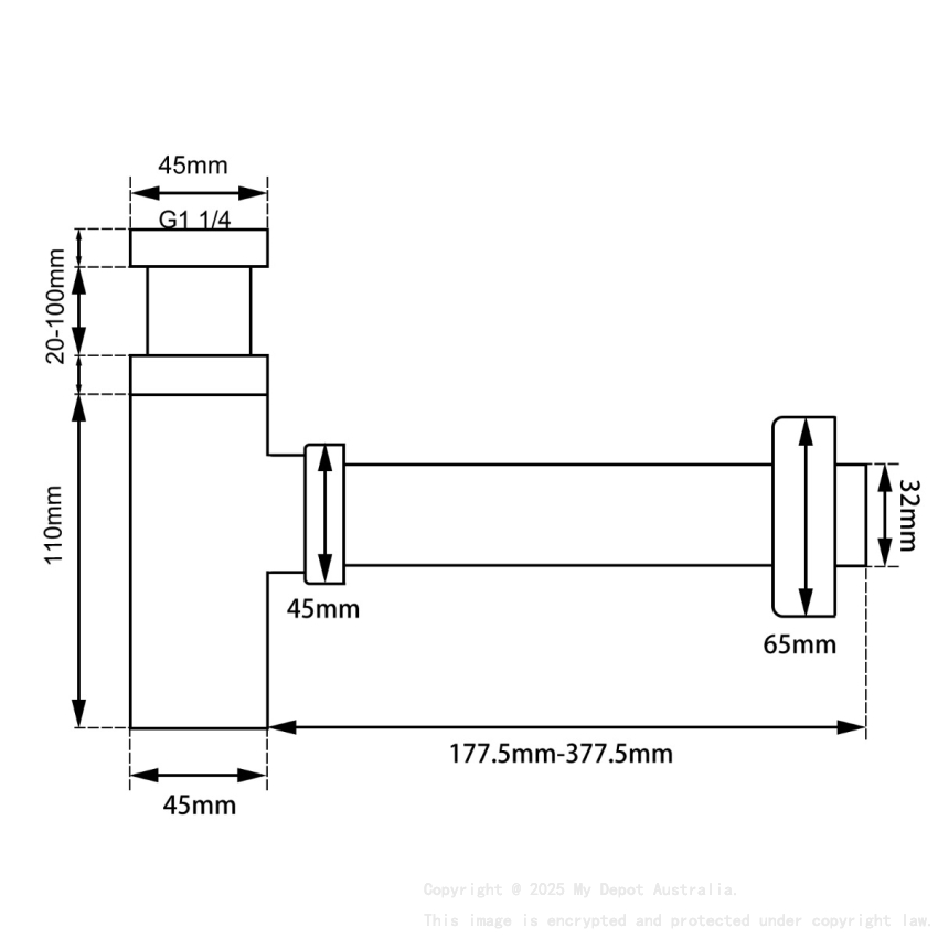 Black Bottle Trap 32mm
