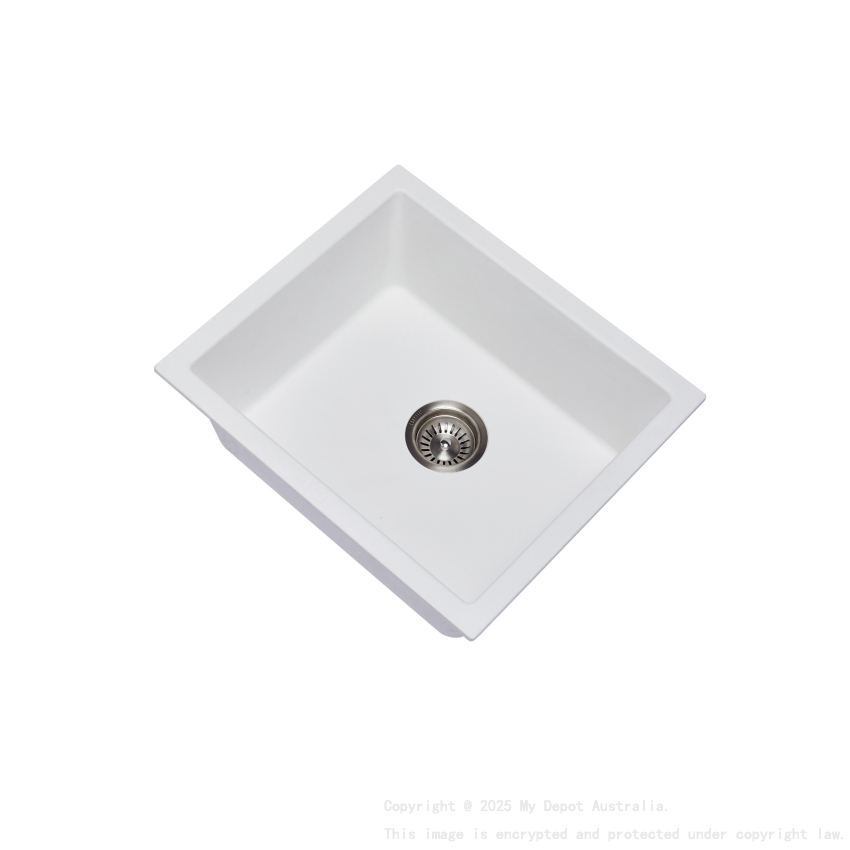 Carysil Salsa White Single Bowl Granite Kitchen Sink 533*457mm
