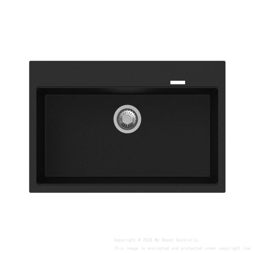 Carysil Waltz Black Single Bowl Granite Kitchen Sink 780*510*220mm