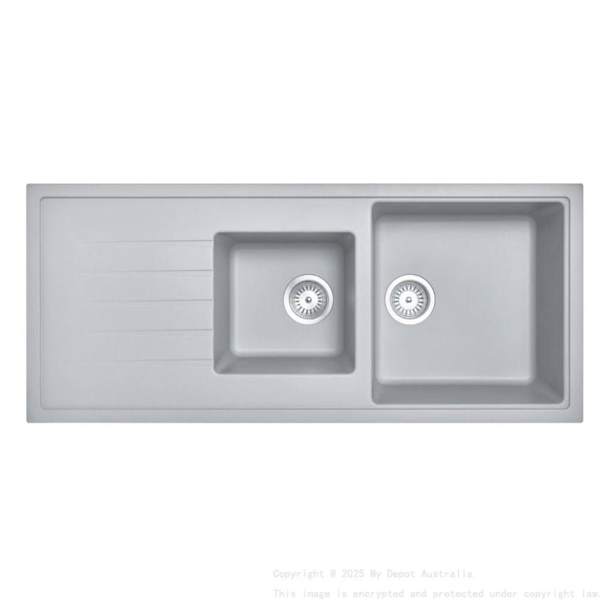 Carysil Vivaldi Concrete Grey 1 and 1/2 Bowl  Granite Kitchen Sink 1160*500mm