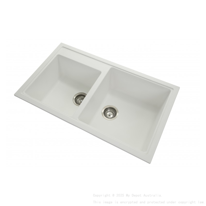 Carysil Vivaldi White Double Bowl Granite Kitchen Sink 860mm*500mm