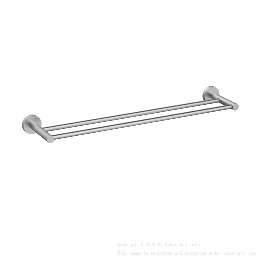 600mm Otus Slimline Double Towel Rail Brushed Stainless Steel