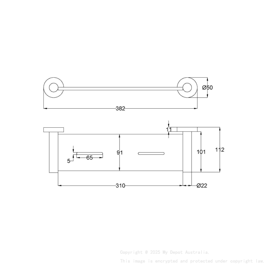 Otus Slimline Metal Shelf Brushed Stainless Steel