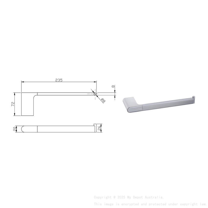 Cora Towel Bar Chrome