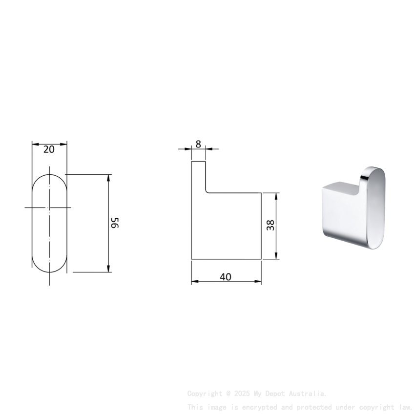 Cora Robe Hook Chrome