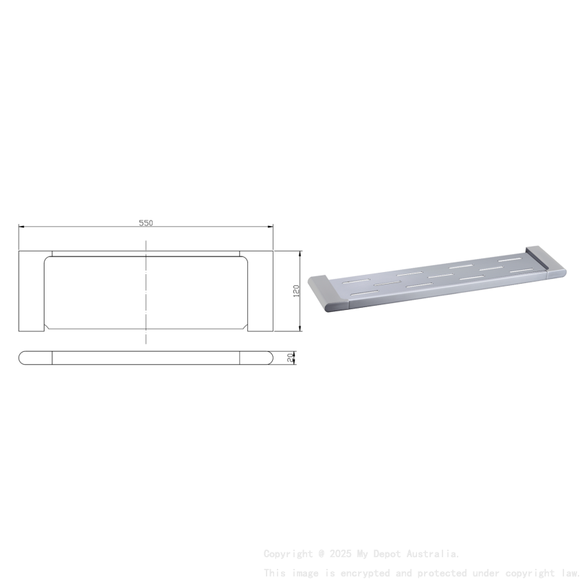 Cora Cosmetic Shelf Chrome