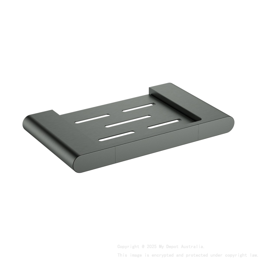 Cora Round Cornered Rectangle Soap Holder Gun Metal