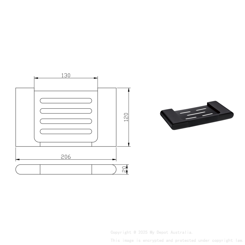 Cora Soap Holder Matt Black