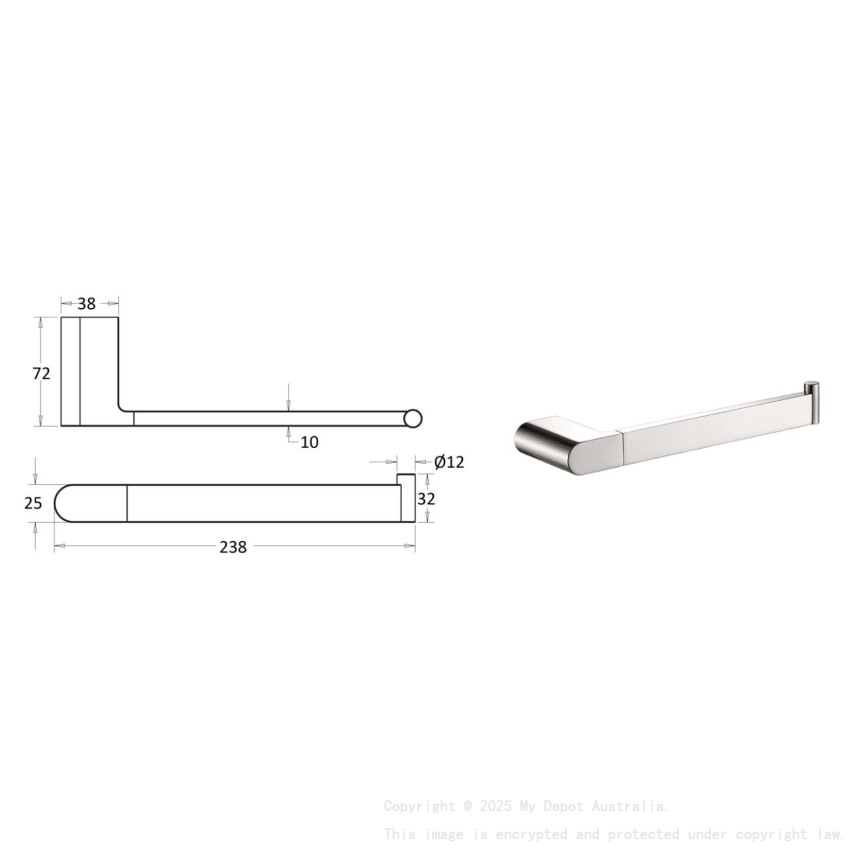 Flores Towel Bar Brushed Nickel