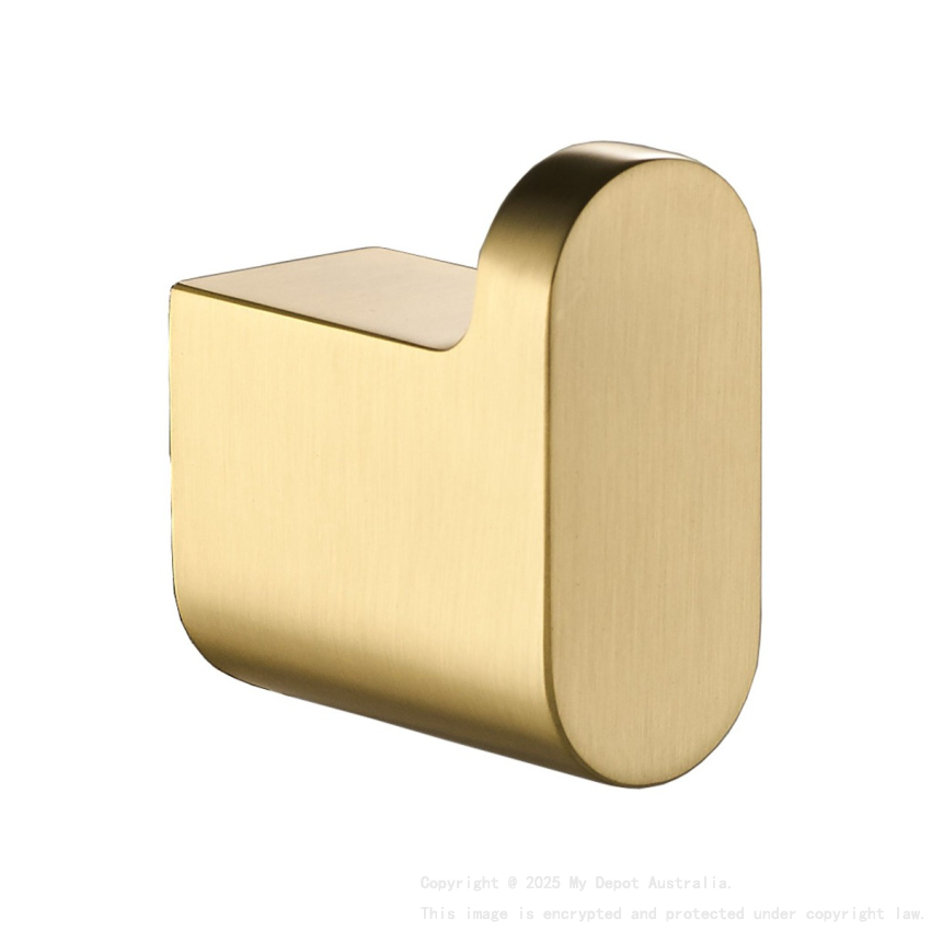 Flores Robe Hook Brushed Yellow Gold Brass