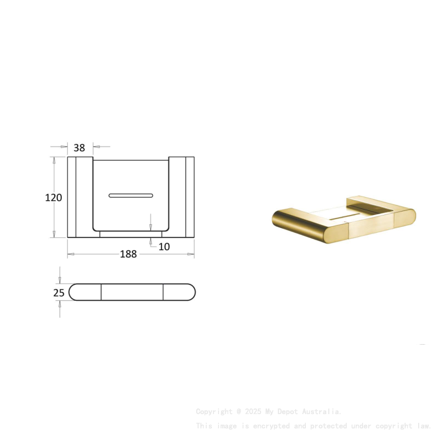 Flores Soap Holder Brushed Gold