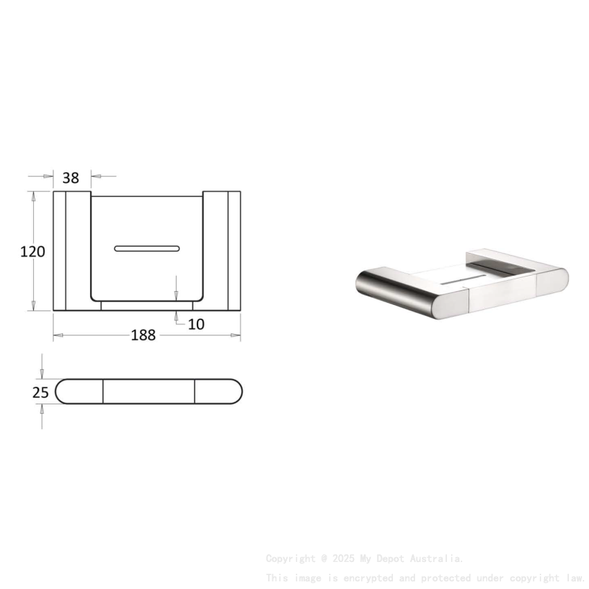 Flores Soap Holder Brushed Nickel