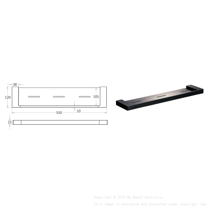 Ceram Cosmetic Shelf Matt Black