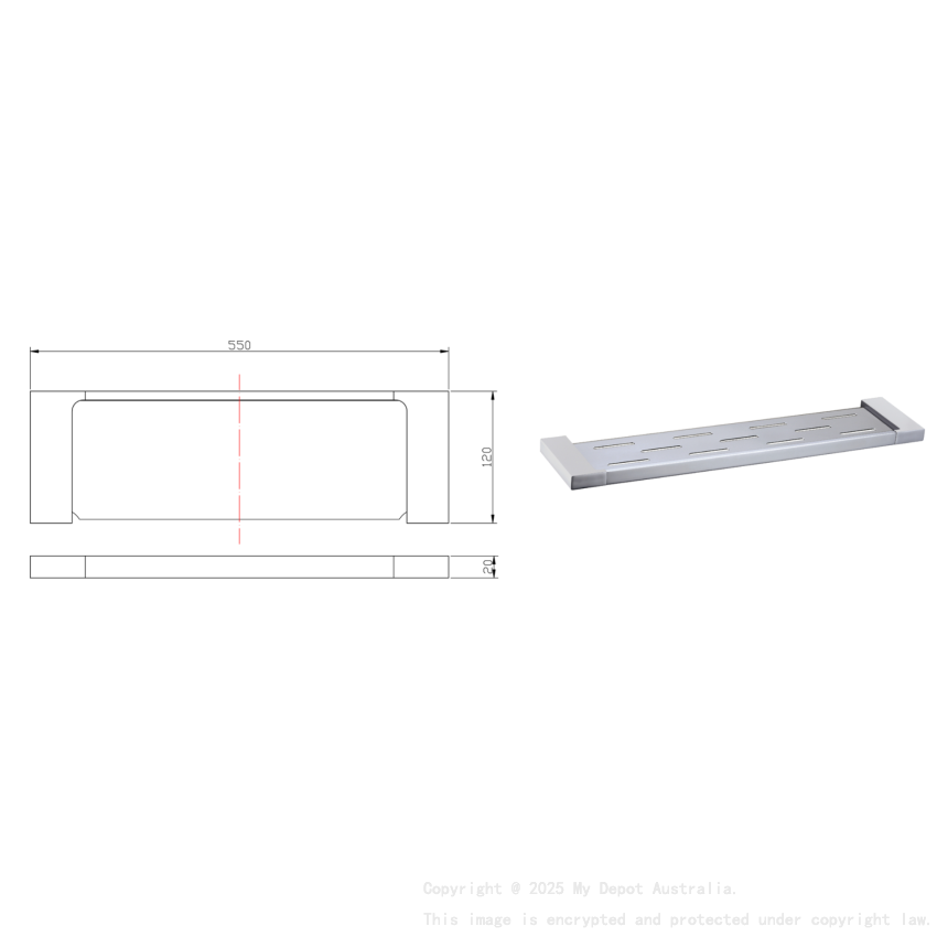 Eden Cosmetic Shelf Chrome