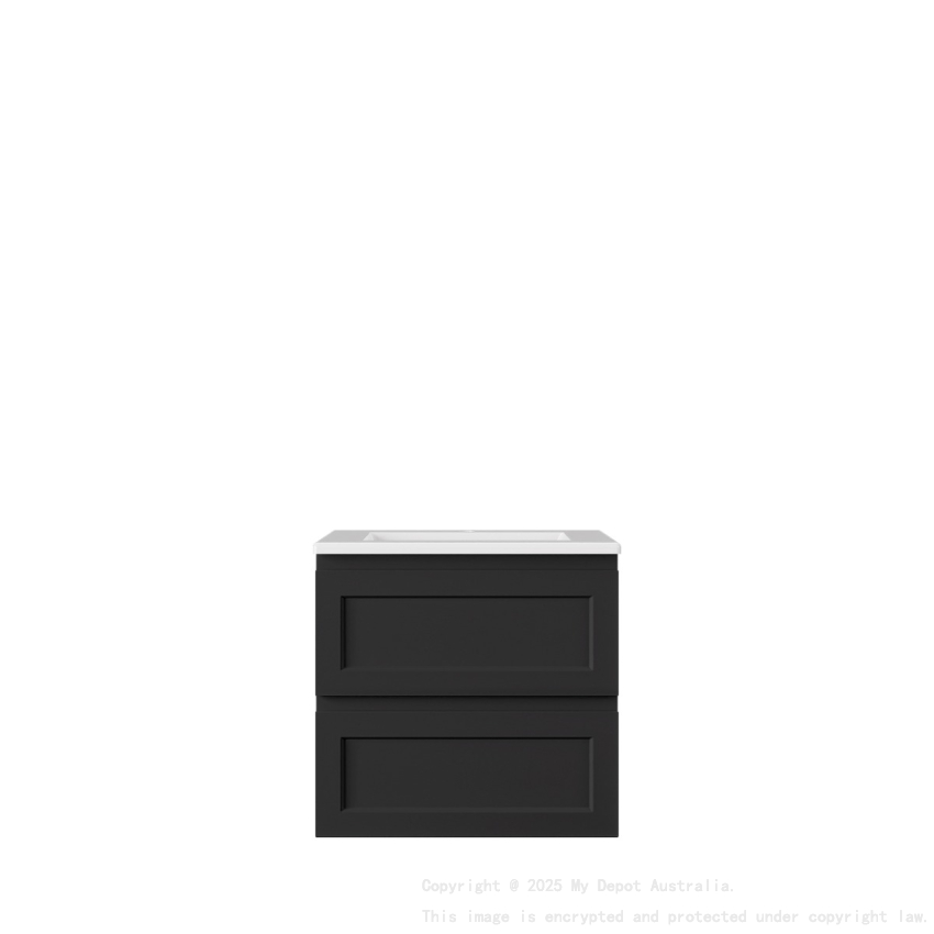 590*360*560mm Matte Black Archill Federation Wall Hung Ensuite PVC Cabinet 