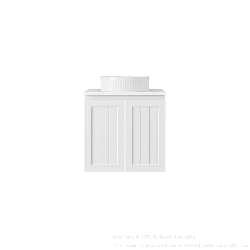 590*455*560mm Matte White Archill Federation Wall Hung Ensuite PVC Cabinet 