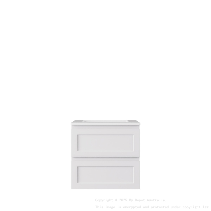 590*360*560mm Matte White Archill Federation Wall Hung Ensuite PVC Cabinet 