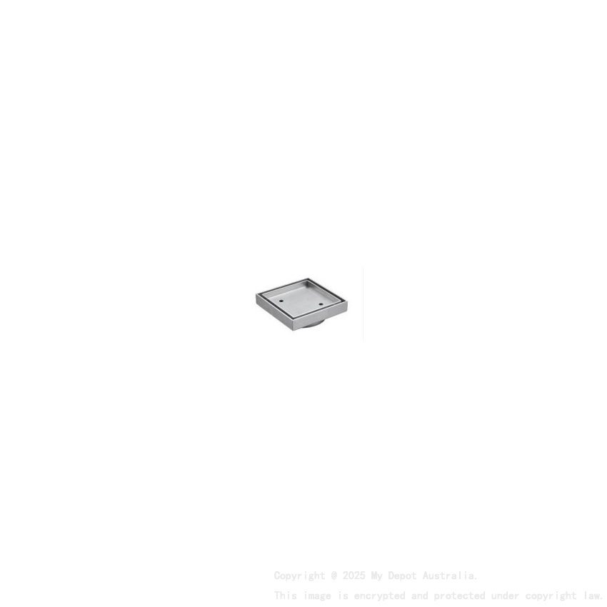 115X115mm Brushed Chrome Slim Square Tile Insert Floor Drain(90mm Outlet)