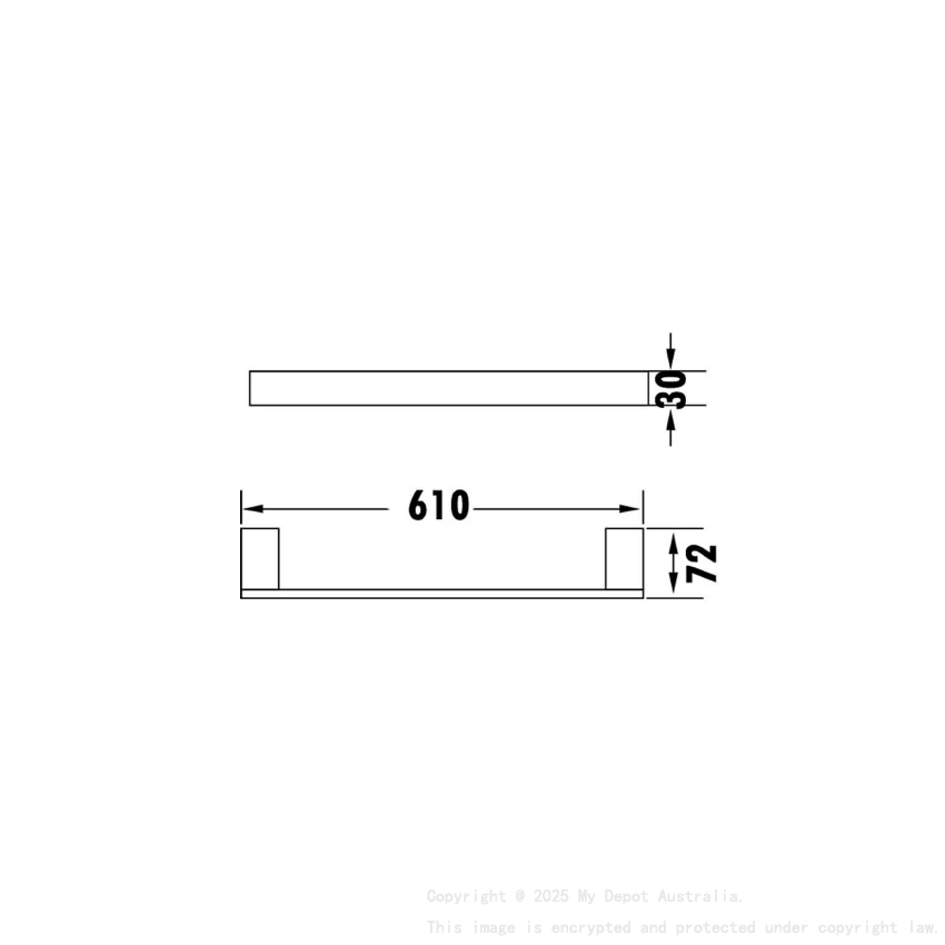 Rosa Towel Rail 610 mm Mirror Polish
