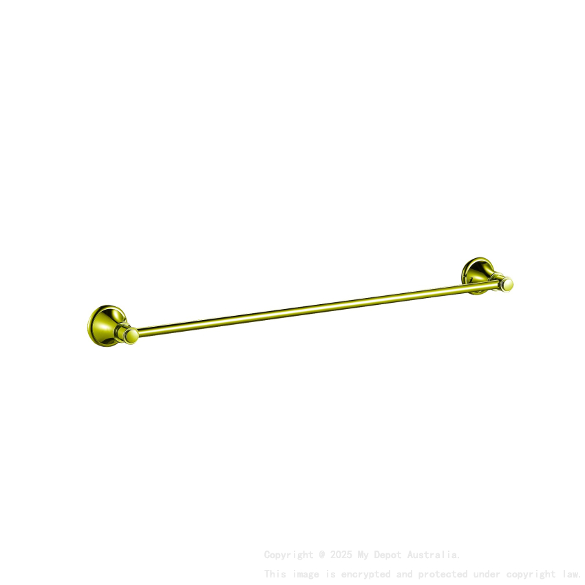 Clasico Single Towel Rail 800mm in Brushed Gold