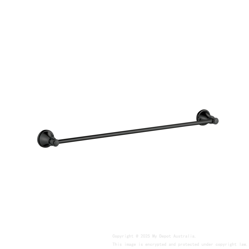 Clasico Single Towel Rail 800mm in Matt Black