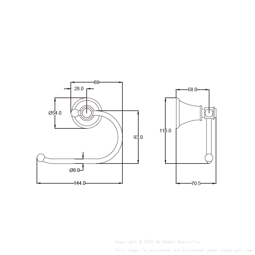 Clasico Paper Holder in Matt Black