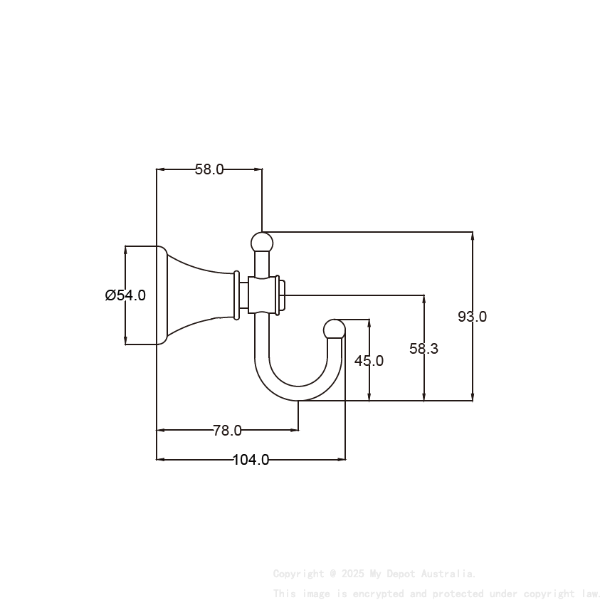 Clasico Robe Hook in Brushed Nickel