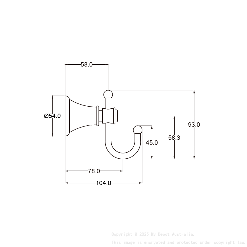Clasico Robe Hook in Matt Black