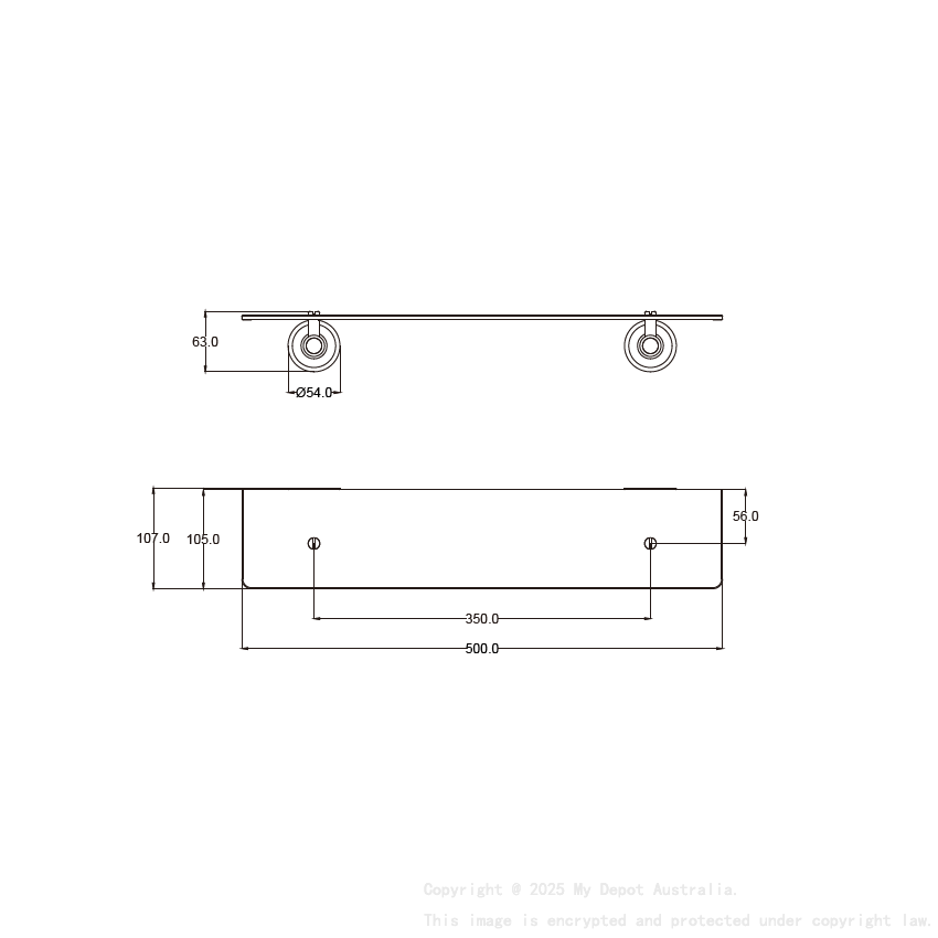 Clasico Glass Shelf in Brushed Gold