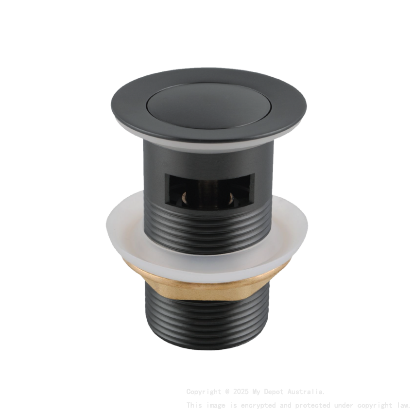 Gunmetal Grey Solid Brass 32mm Bathroom Basin Sink Pop Up Waste With Overflow