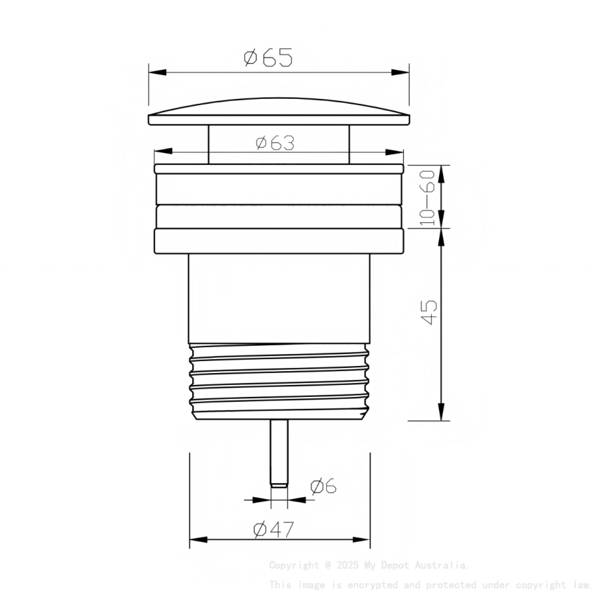 Brushed Gold Universal Pop Up Waste