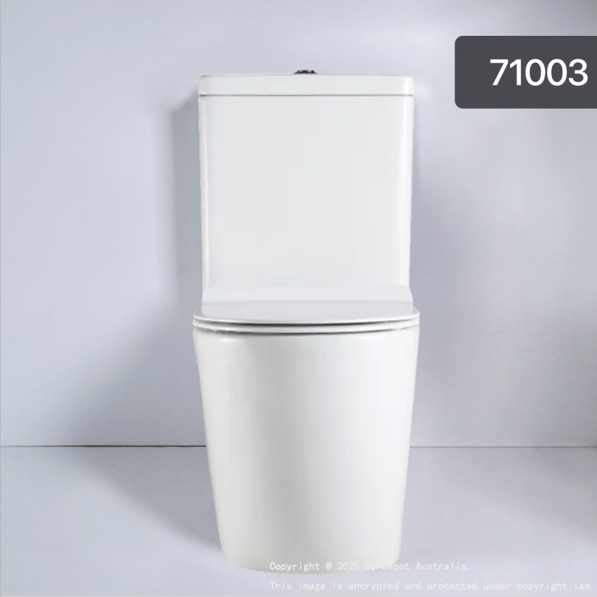 Two-Piece Rimless Flushing Toilet Suite Wall Faced Floor Mounted Toilet
