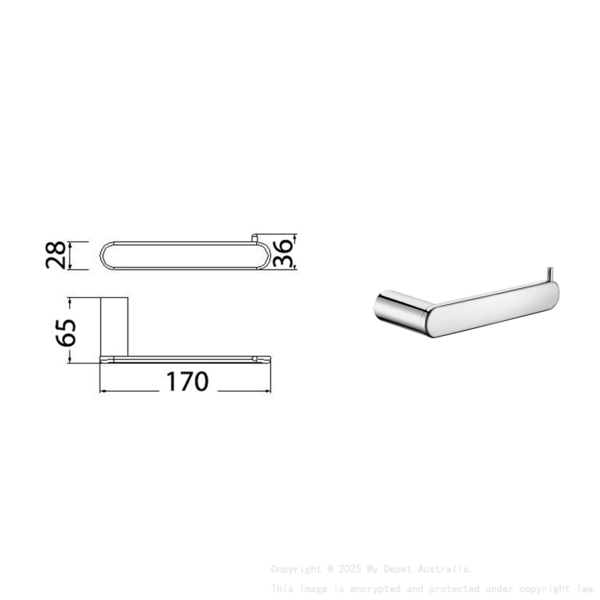 Dove Paper Holder Chrome
