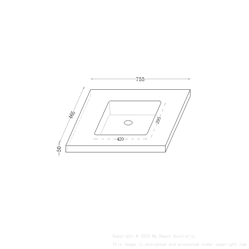 755X465X50mm Carrara Gold Sintered Stone Semless Joined With Fine Ceramic Basin Stone Single Bowl No Tap Hole