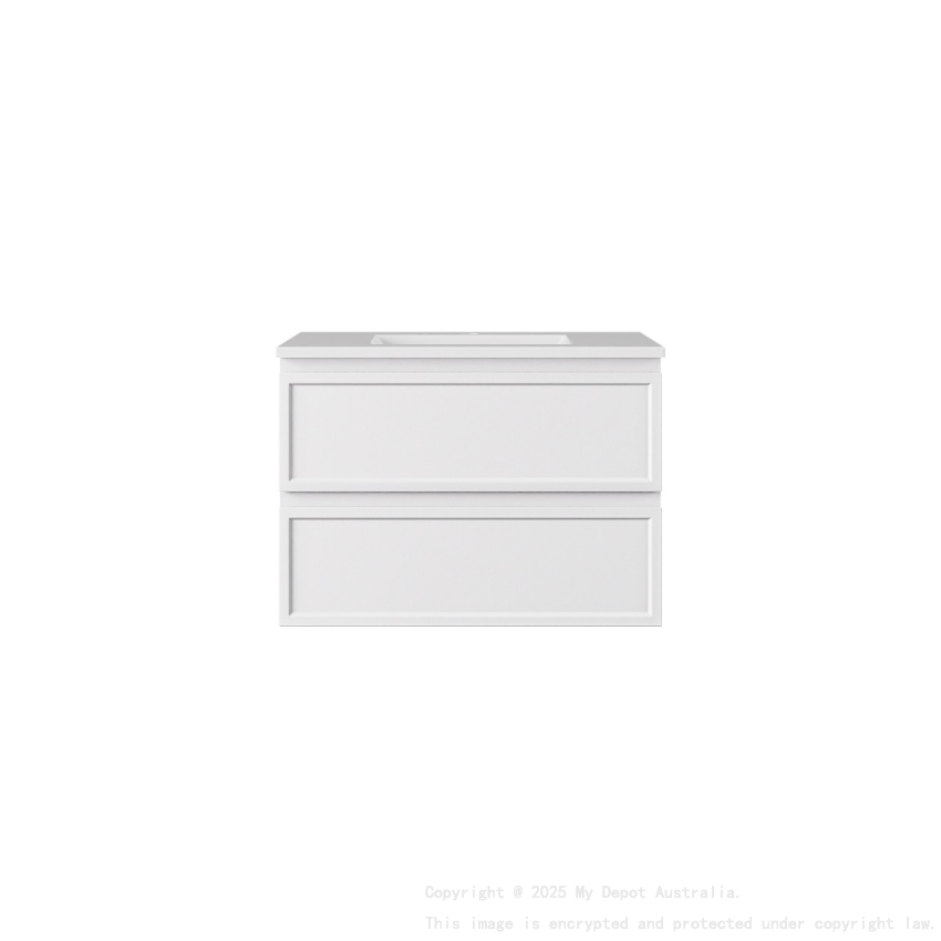 740*455*560mm Matte White Hamilton Federation Wall Hung PVC Cabinet Two Drawers