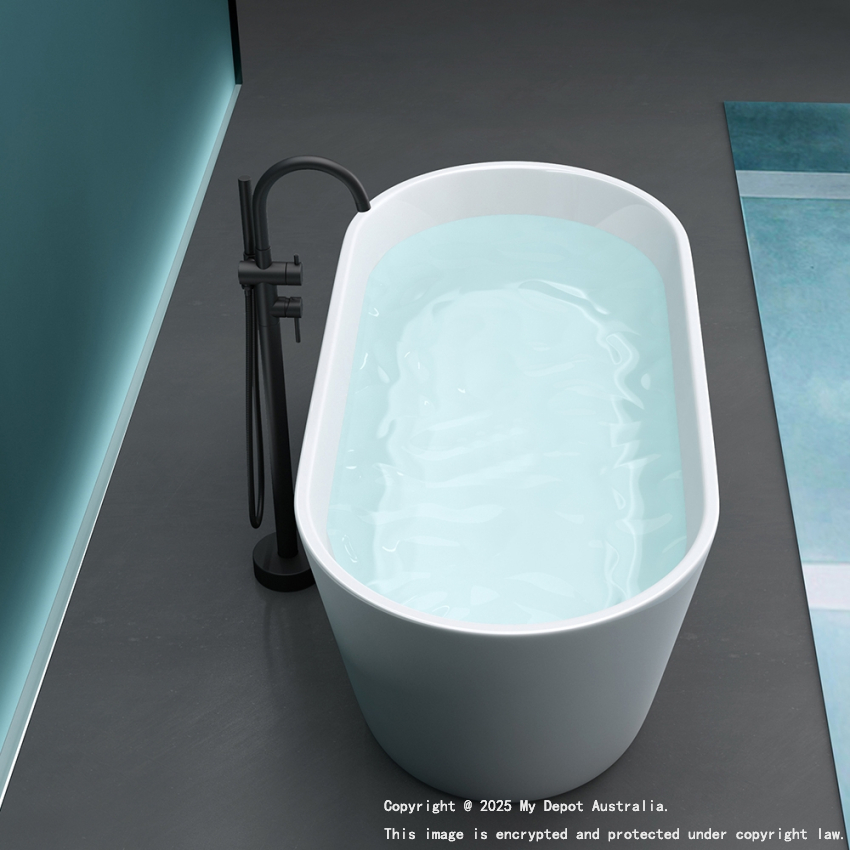 1700MM Oval Gloss White Acrylic Free Standing Bathtub No Overflow