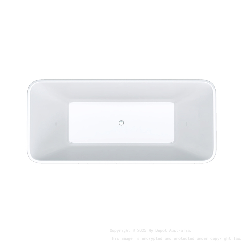 1500mm Rectangle Gloss White Acrylic Free Standing Bathtub No Overflow