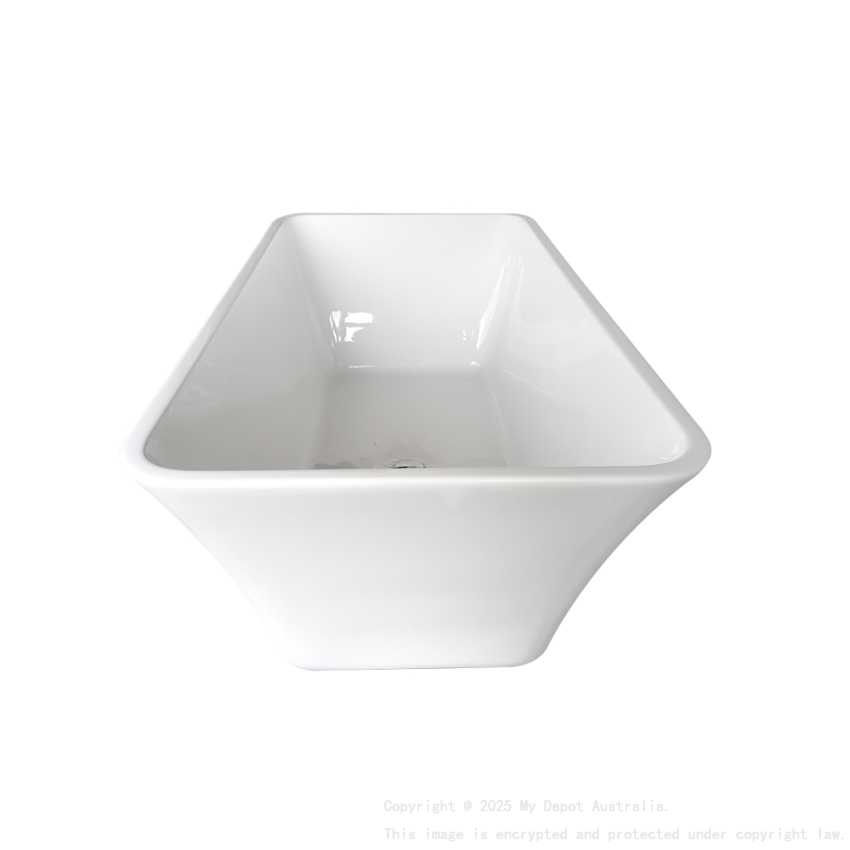 1700mm Rectangle Gloss White Acrylic Free Standing Bathtub No Overflow