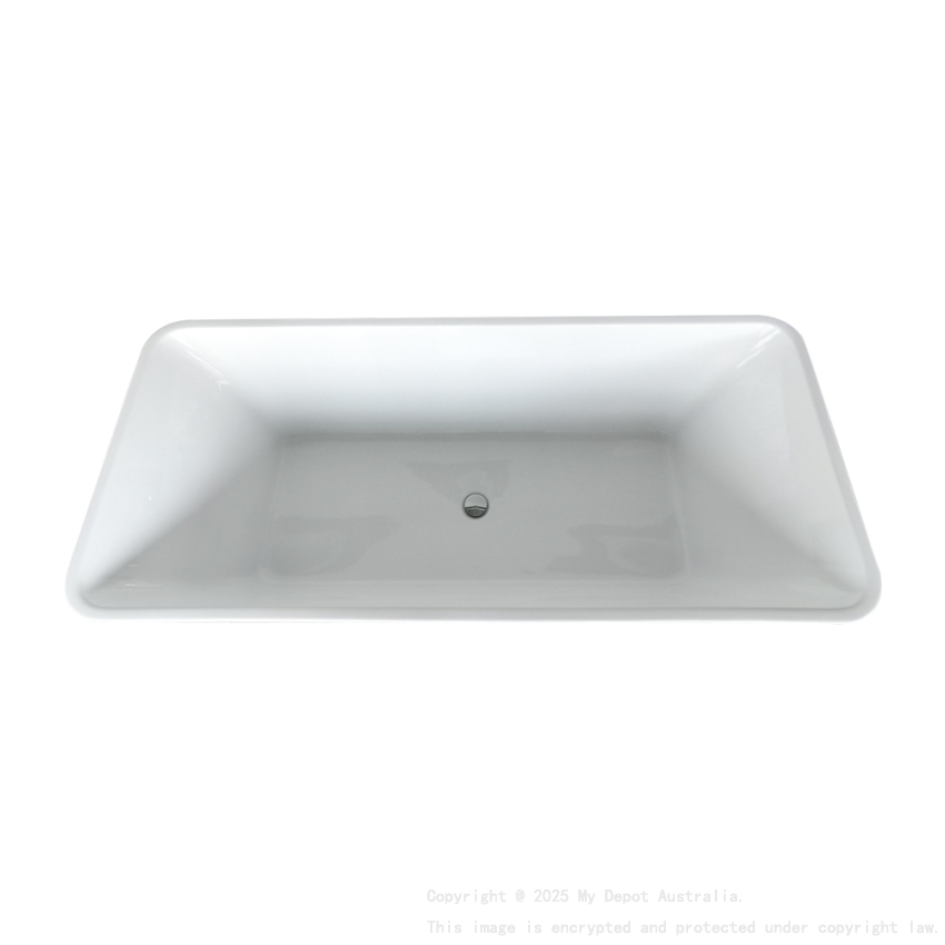 1500mm Rectangle Gloss White Acrylic Free Standing Bathtub No Overflow