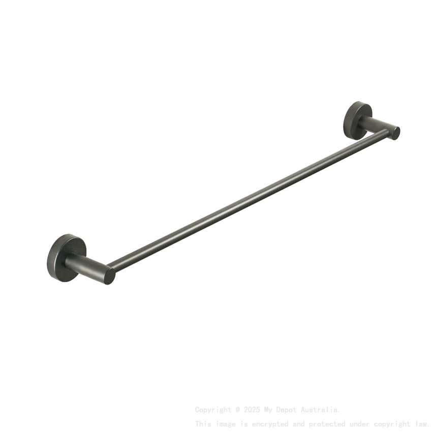 Otus Round Single Towel Rail 750mm Gunmetal