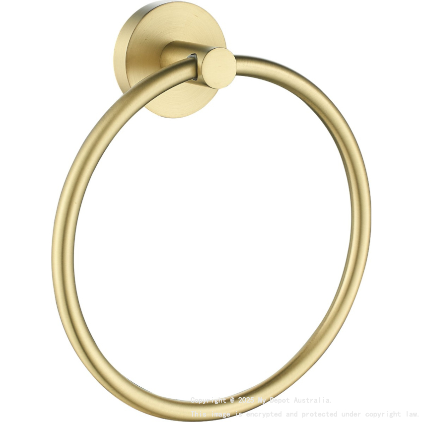 Otus Round Towel Ring Brushed Gold