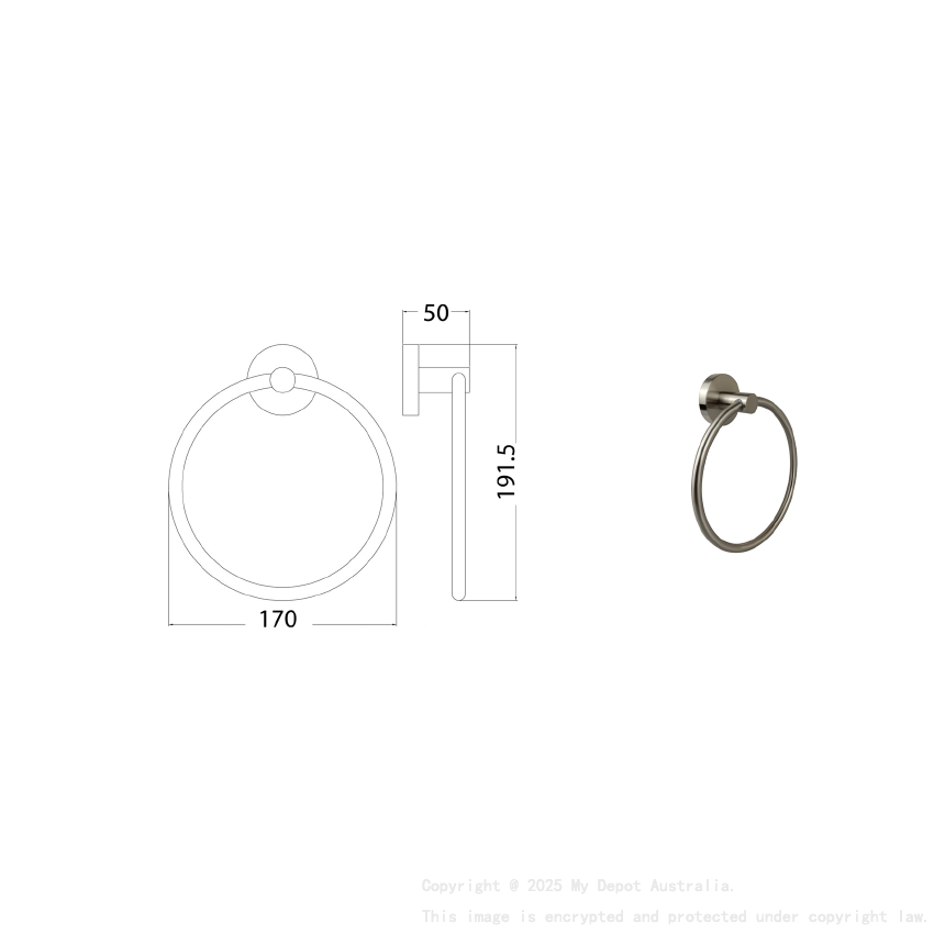 Otus Round Towel Ring Brushed Nickel