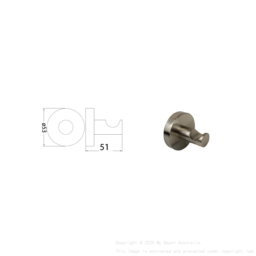 Otus Round Robe Hook Brushed Nickel