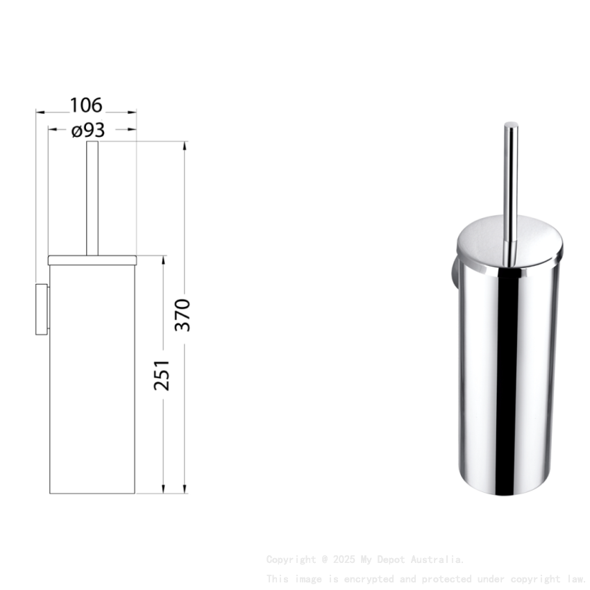 Otus Deluxe Toilet Brush Chrome
