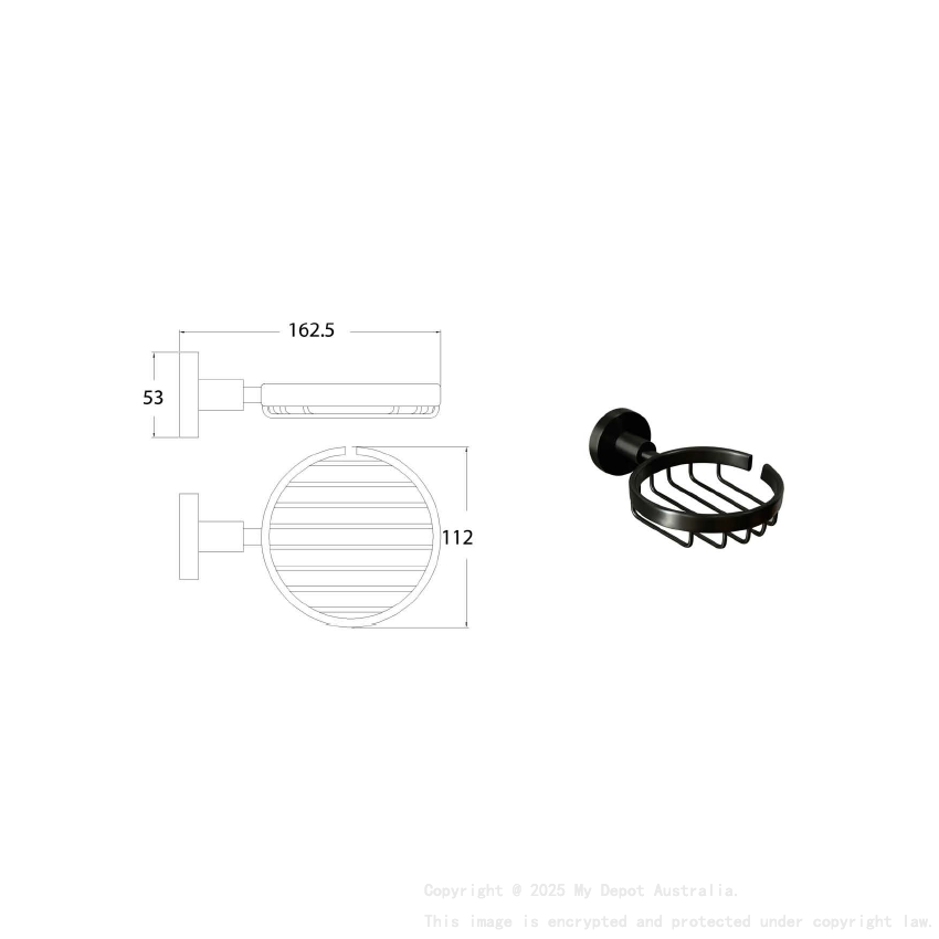 Otus Soap Basket Gun Metal Gunmetal