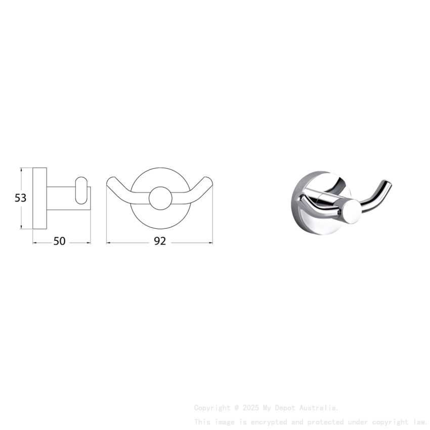 Otus Double Robe Hook Chrome