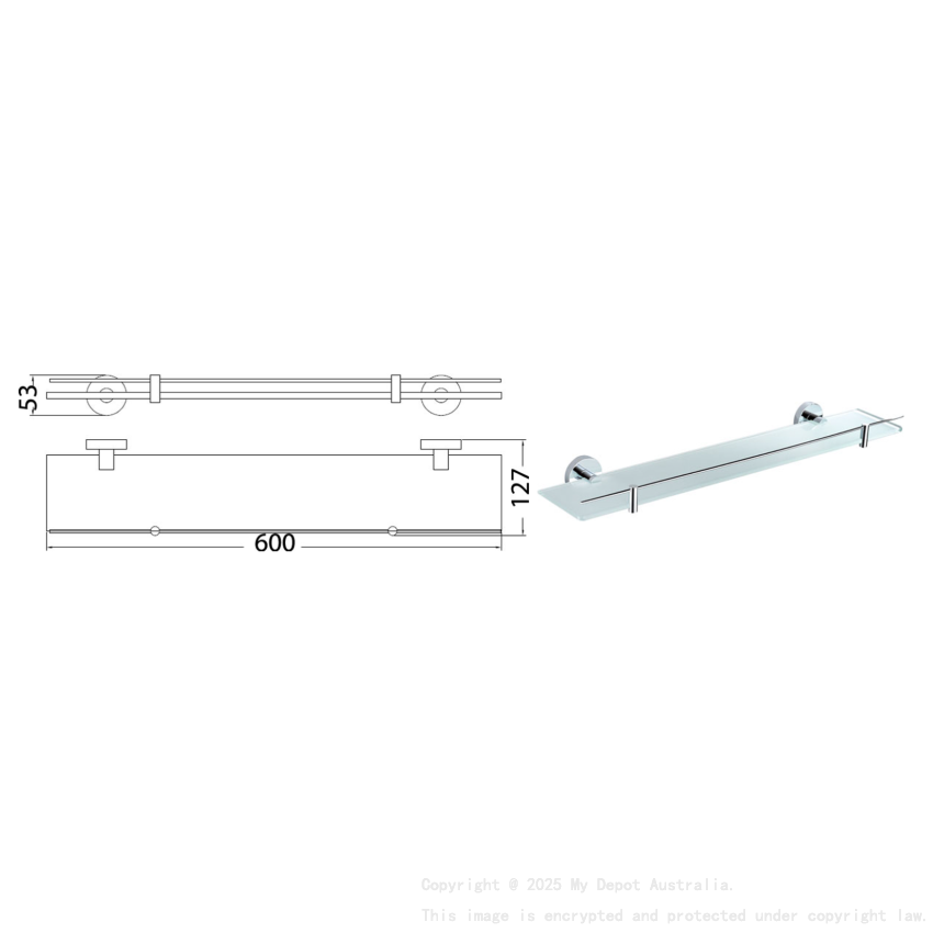 Otus Glass Shelf Chrome