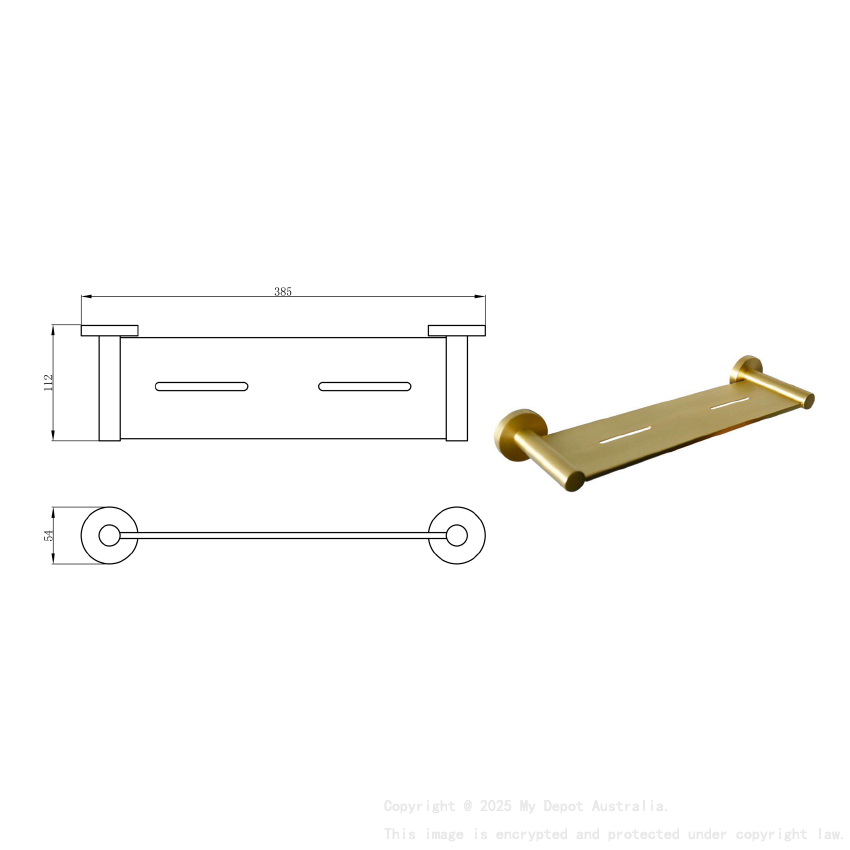 Otus Round Metal Shelf Brushed Gold